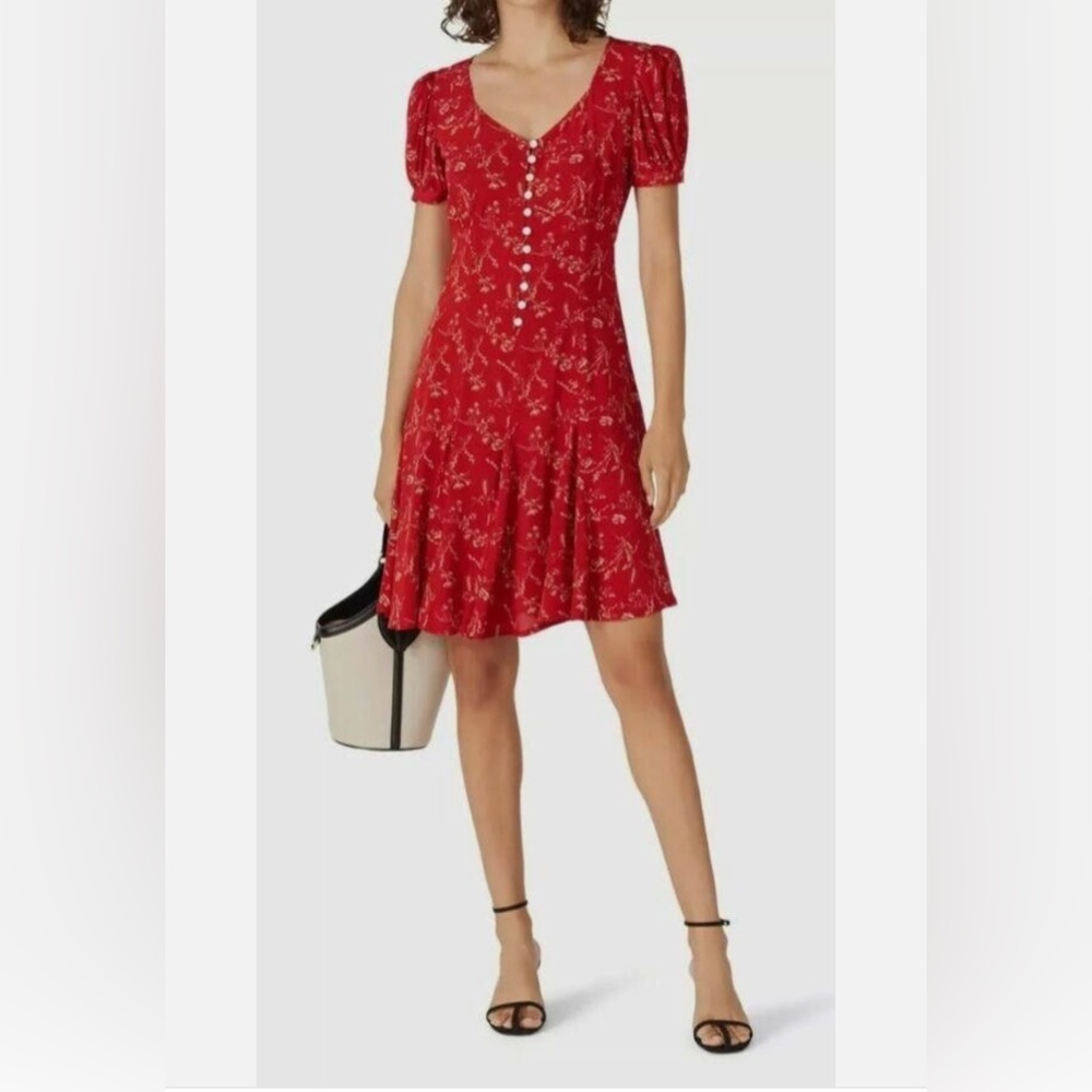 Ralph Lauren Red Floral Mini Dress